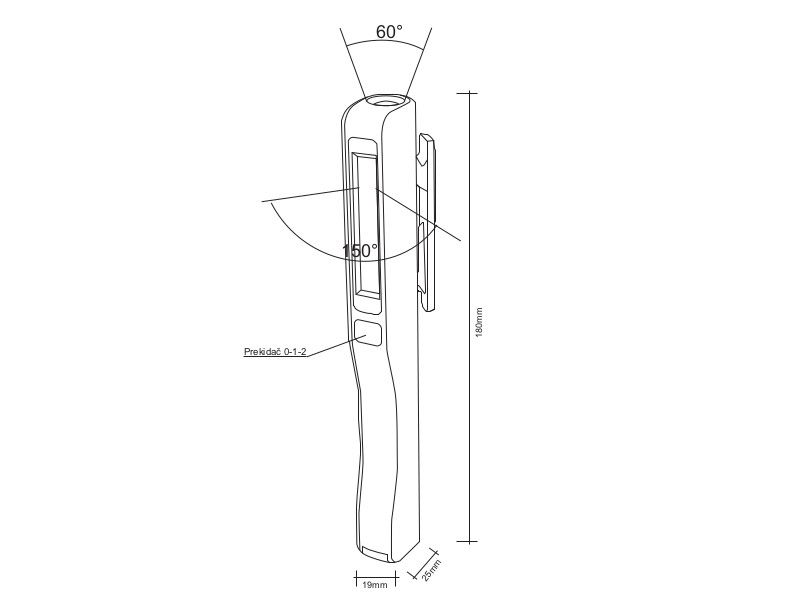 BATERIJSKA LED LAMPA PUNJIVA SOLED ESEN86-A CRNA 1+3W 3,7V 700mAh